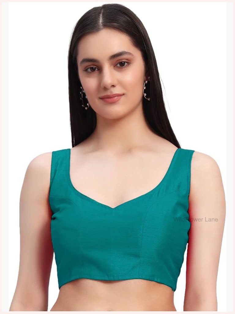 Sleeveless Saree Blouse Crop Top Wedding Party Wear Sari Blouse Indian Designer